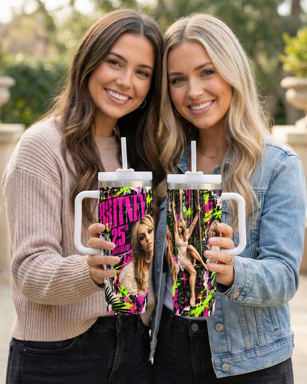 Britney 25th Anniversary – Jungle Editorial Pink – 40oz Tumbler
