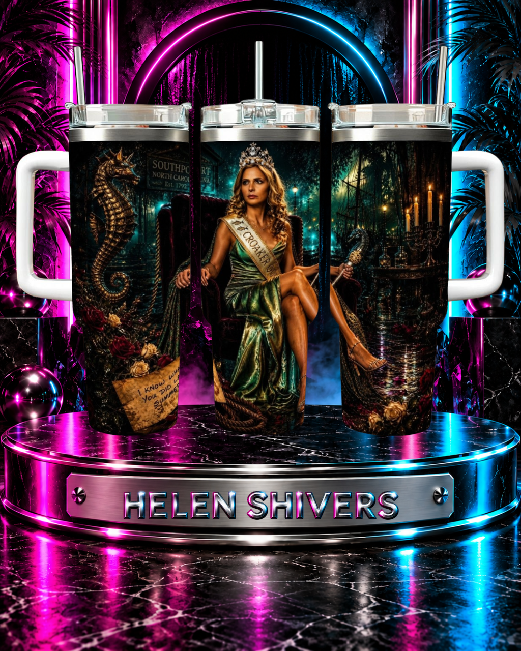 Helen Shivers — Croaker Queen | 40oz Tumbler With Handle