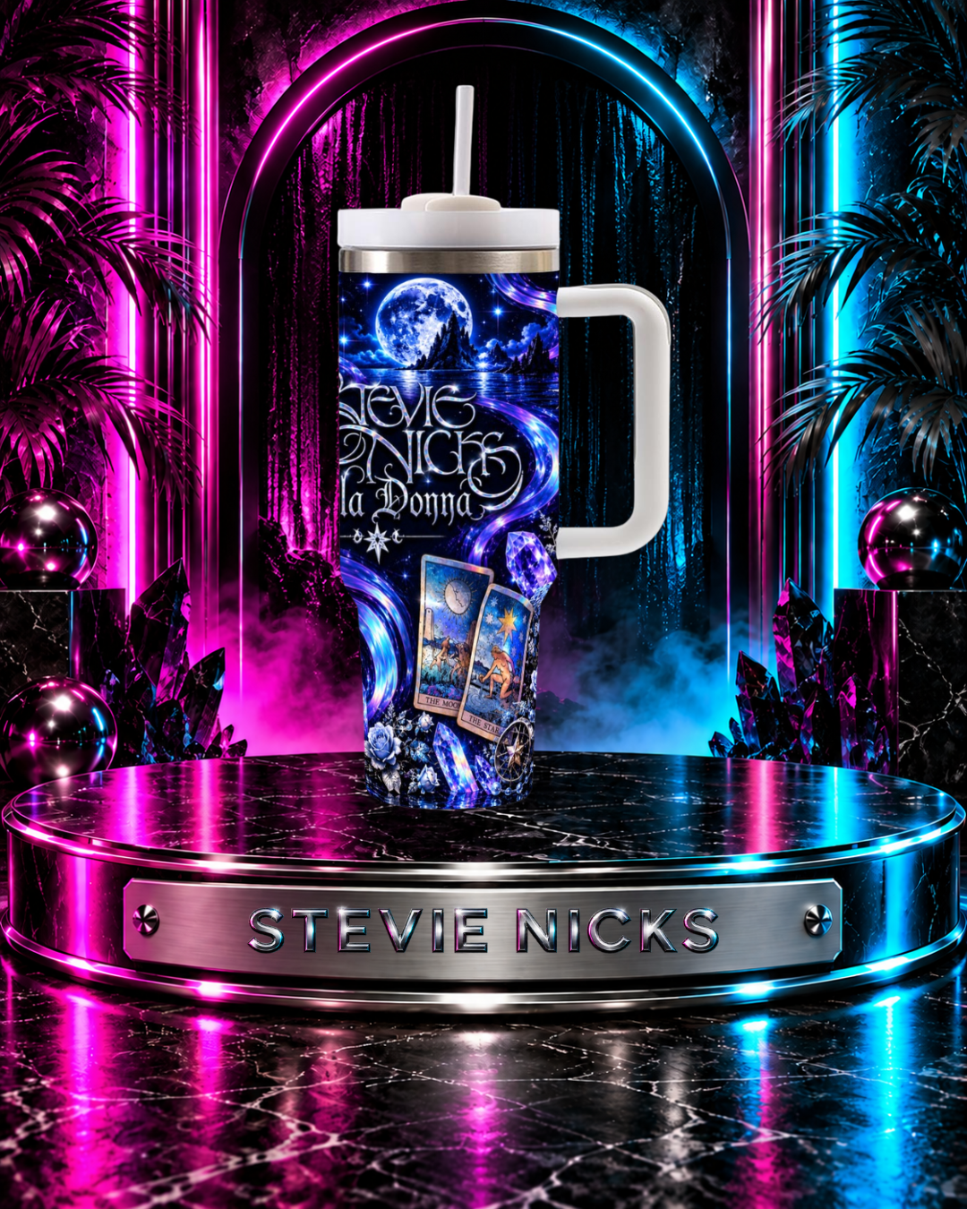 Stevie Nicks — Bella Donna Crystal Tarot | 40oz Tumbler With Handle