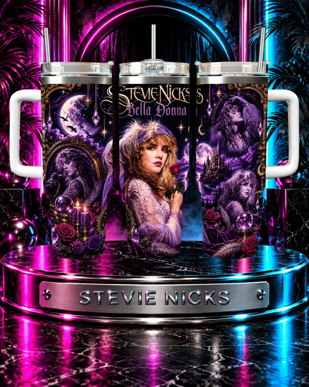 Stevie Nicks — Moonlight & Roses | 40oz Tumbler With Handle