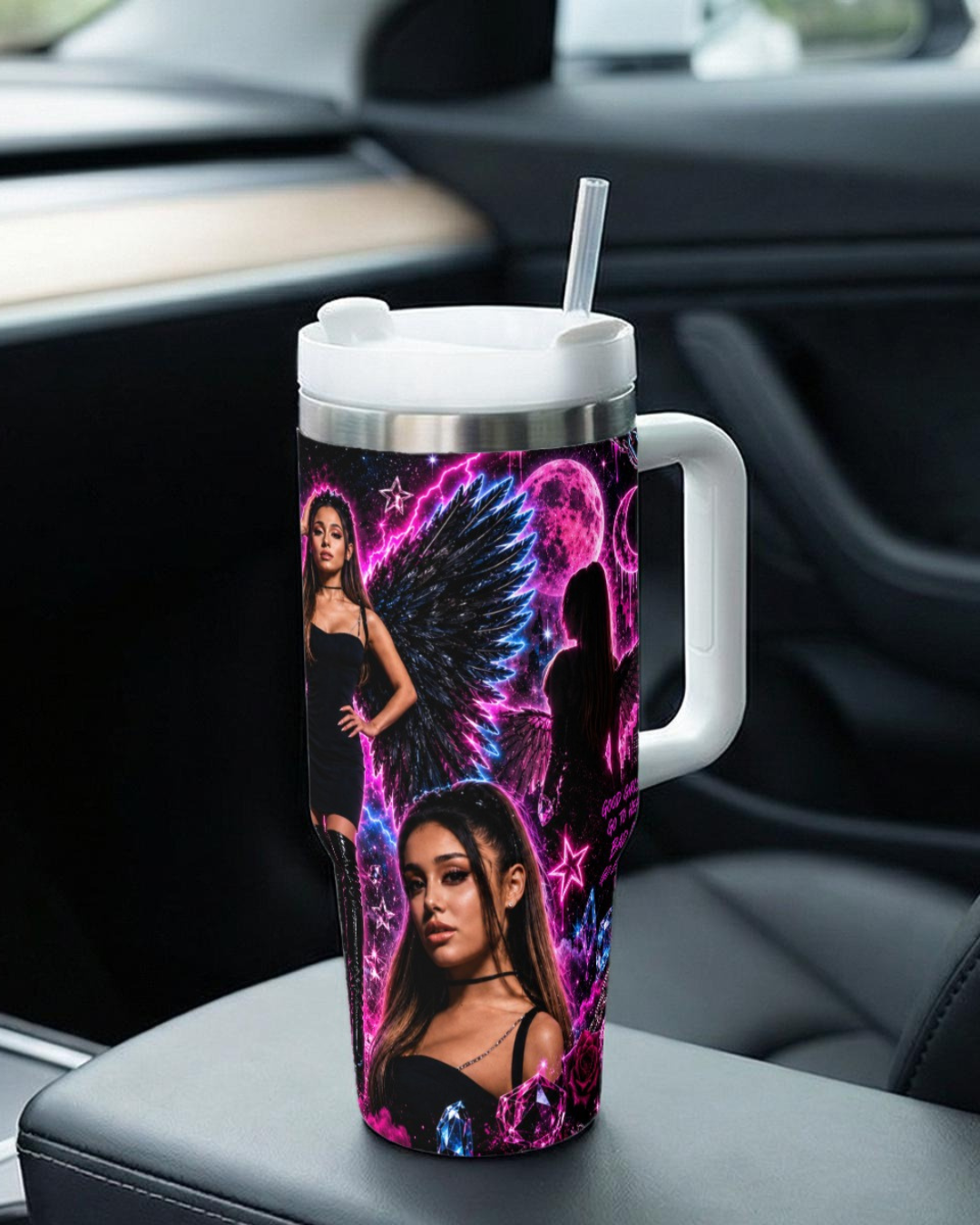 Ariana Grande — Dark Angel | 40oz Tumbler With Handle