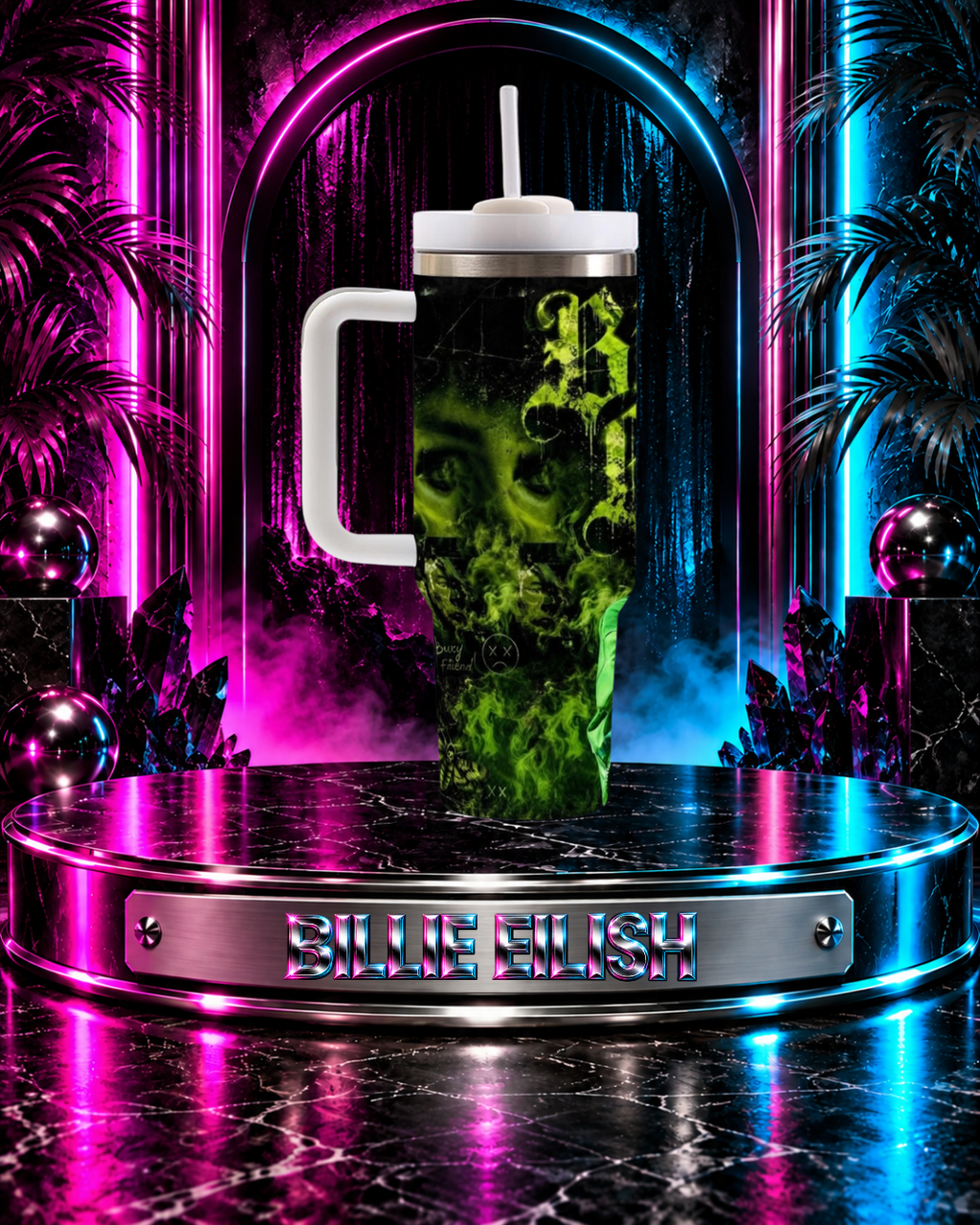 Billie Eilish — Toxic Green | 40oz Tumbler With Handle