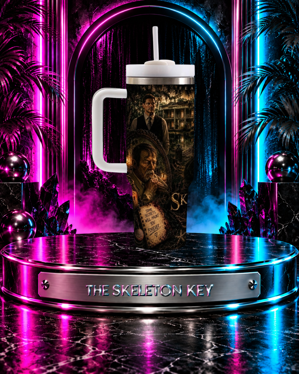 The Skeleton Key — Hoodoo On The Delta | 40oz Tumbler With Handle