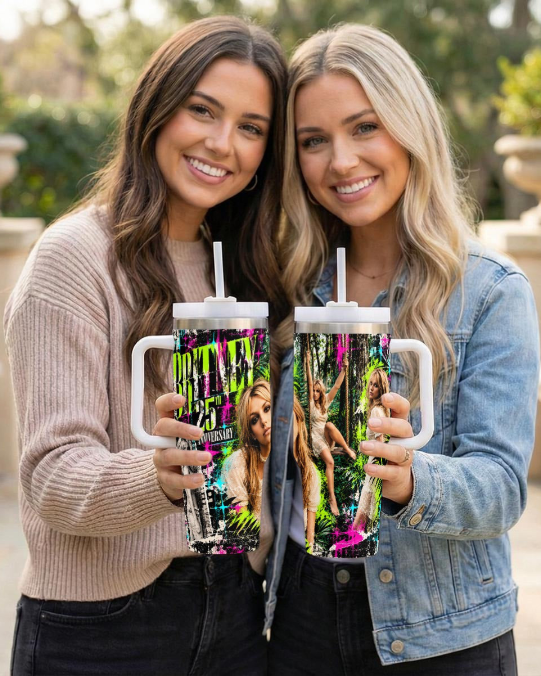 Britney 25th Anniversary – Jungle Editorial Neon Green – 40oz Tumbler