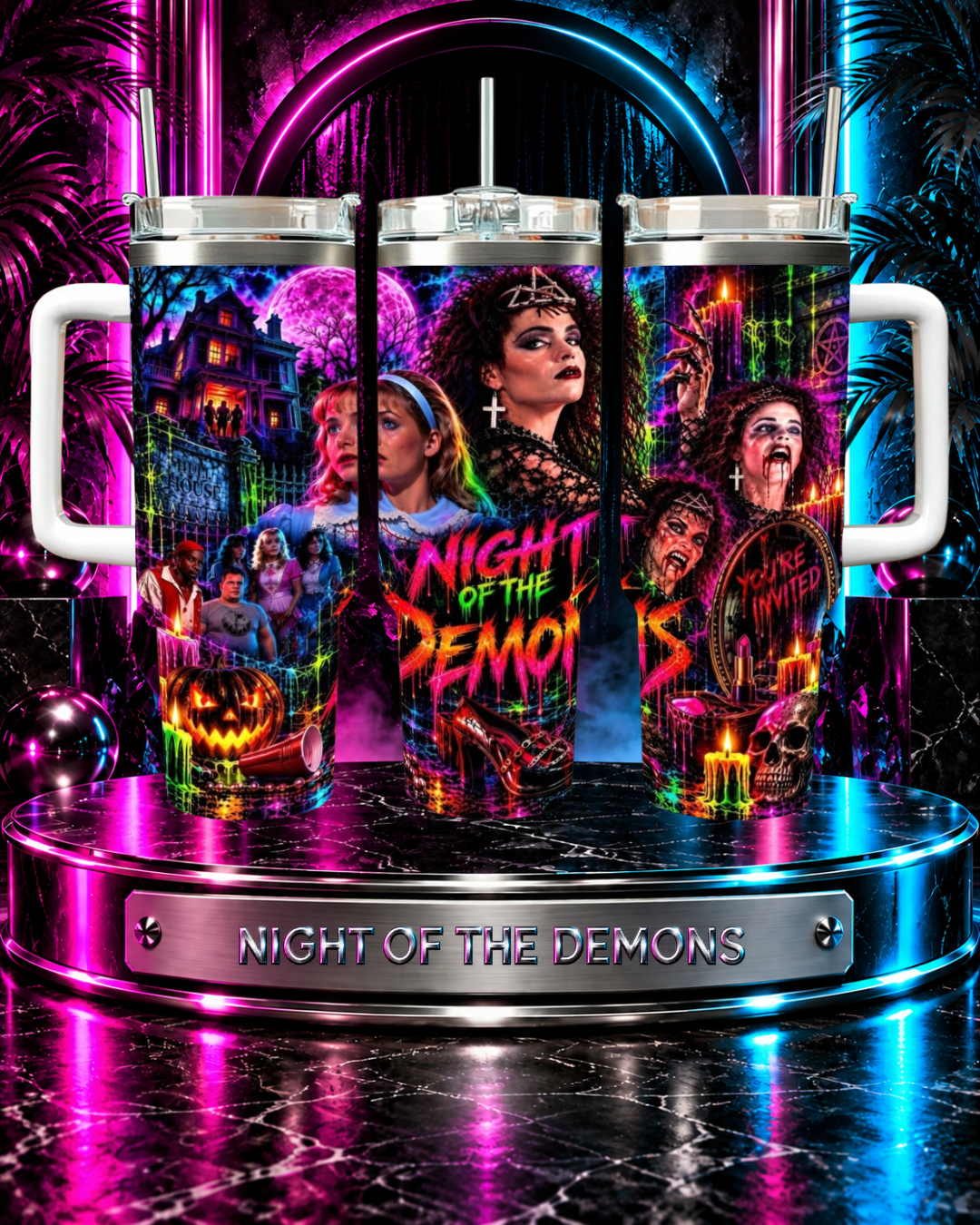 Night Of The Demons — Angela's Halloween Ball | 40oz Tumbler With Handle