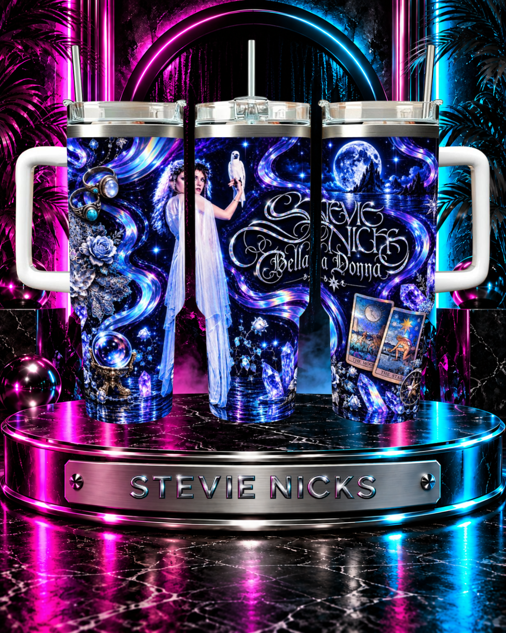 Stevie Nicks — Bella Donna Crystal Tarot | 40oz Tumbler With Handle