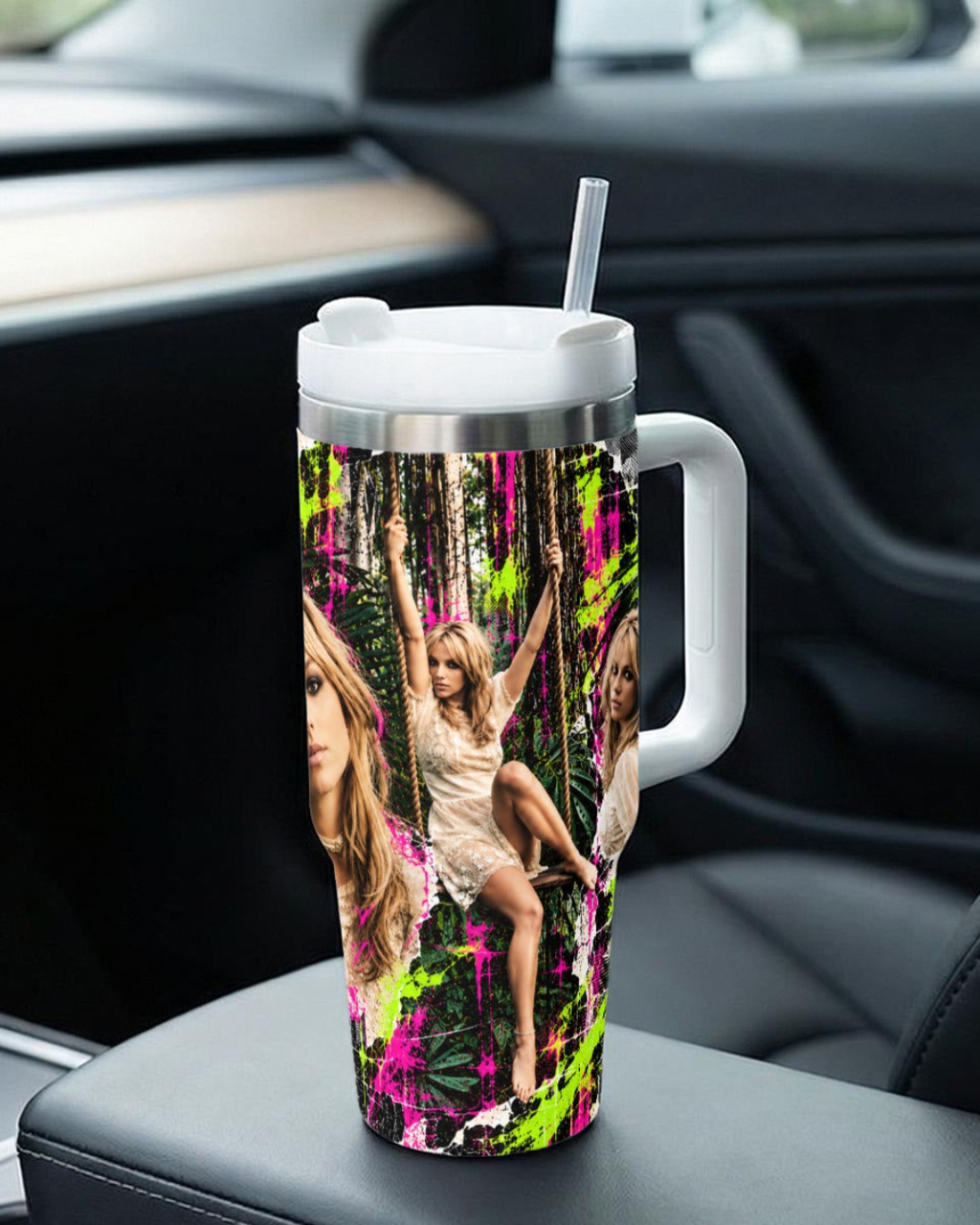 Britney 25th Anniversary – Jungle Editorial Pink – 40oz Tumbler