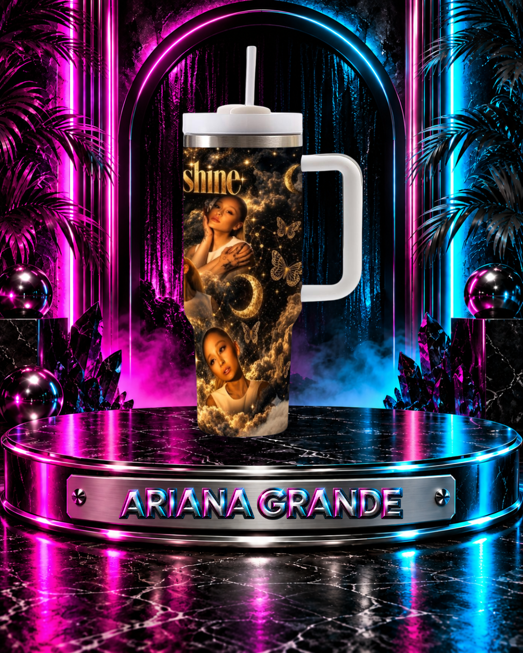 Ariana Grande — Gold Eternal Sunshine | 40oz Tumbler With Handle