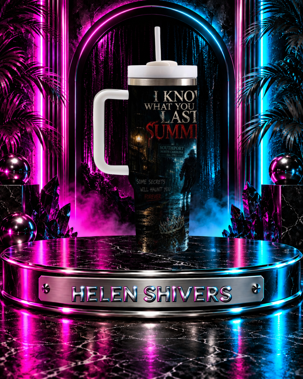 Helen Shivers — The Chase | 40oz Tumbler With Handle