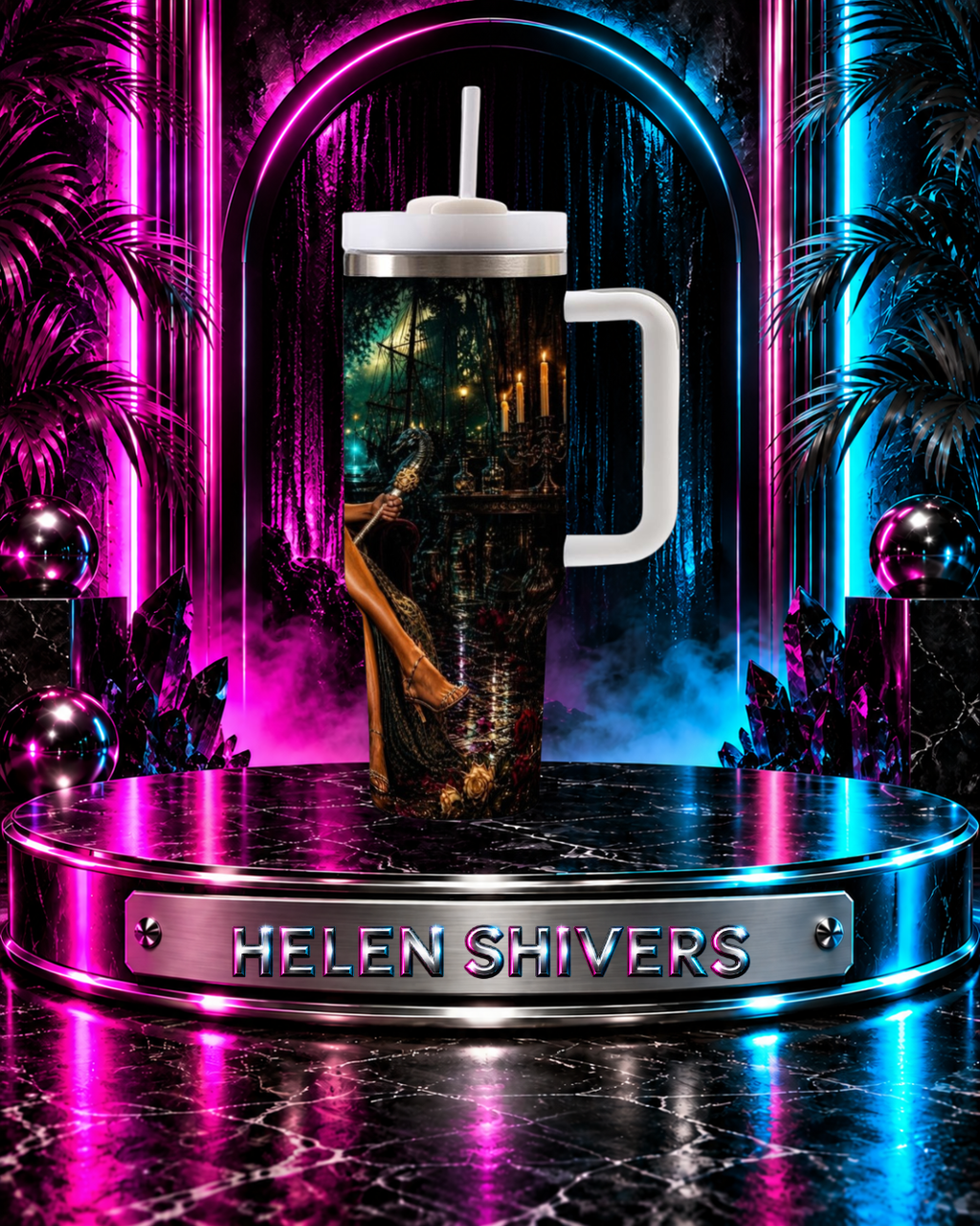Helen Shivers — Croaker Queen | 40oz Tumbler With Handle