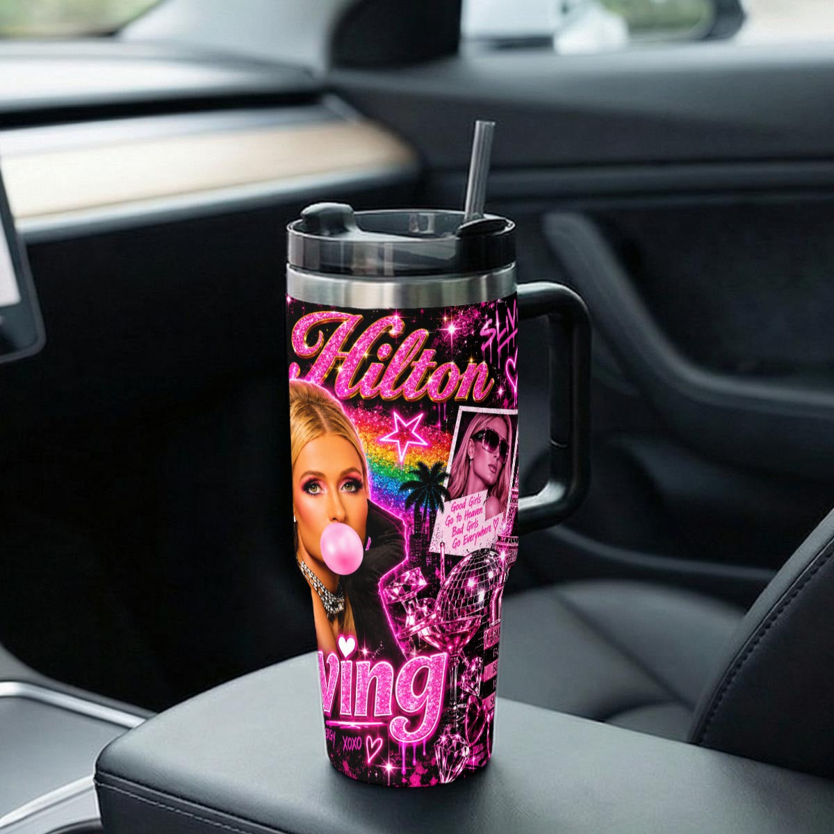 Paris Hilton — Bubblegum Sliving | 40oz Tumbler With Handle